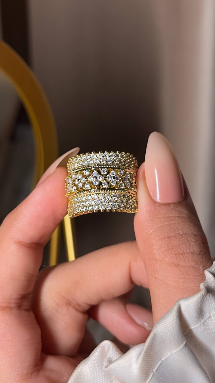 خاتم جولد بليتد شيك اوى 🥰🥰 فرى سايز 🥰🥰