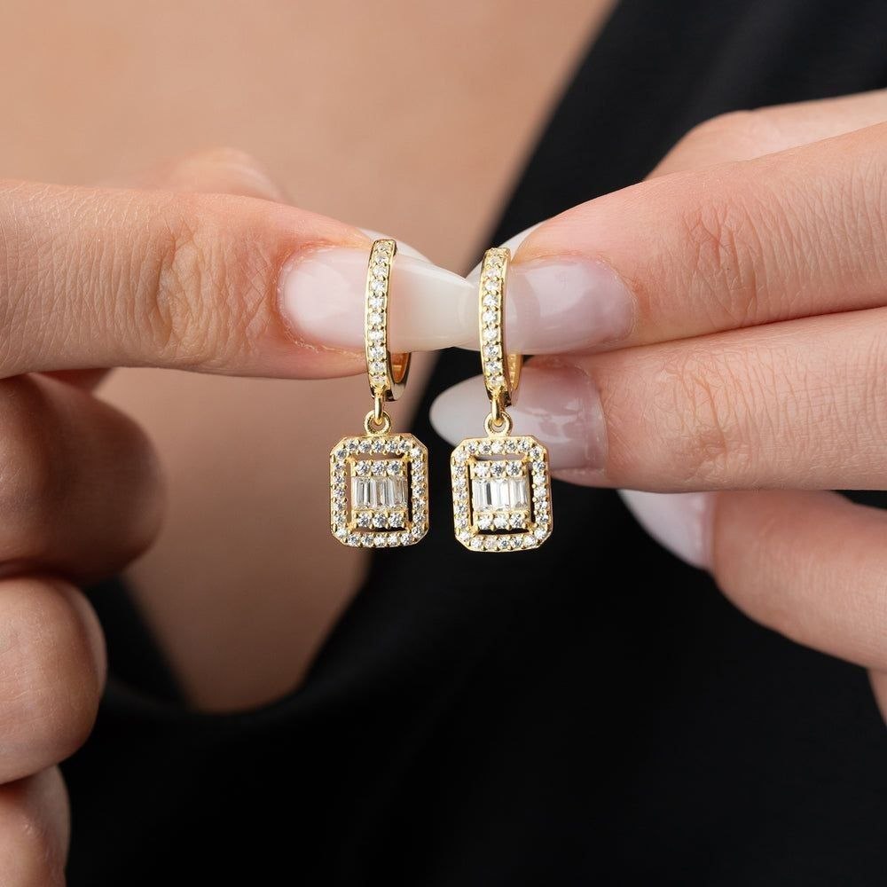 حلق لازوردي تكه gold plated
